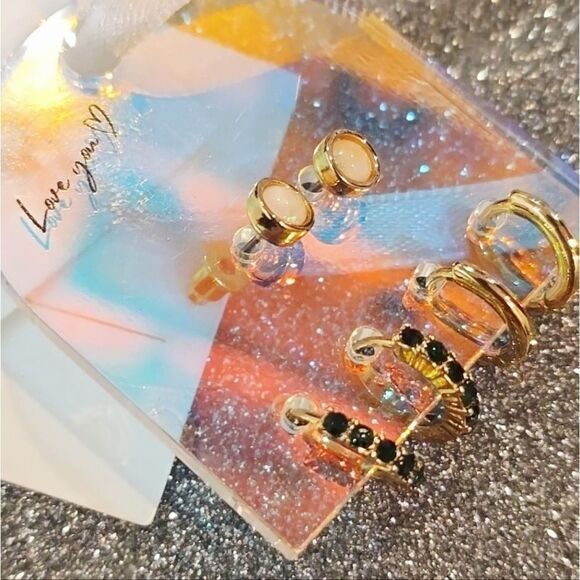 Full Tilt 3-PK 14K Gold Dipped Hoop Earring Set - Picture 5 of 6